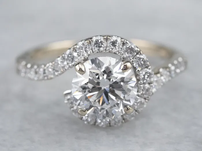 Rings Market Square Jewelers Modern GIA Round Brilliant Diamond Bypass Engagement Ring Rings Market Square Jewelers Modern GIA Round Brilliant Diamond Bypass Engagement Ring