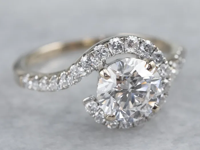 Rings Market Square Jewelers Modern GIA Round Brilliant Diamond Bypass Engagement Ring Rings Market Square Jewelers Modern GIA Round Brilliant Diamond Bypass Engagement Ring