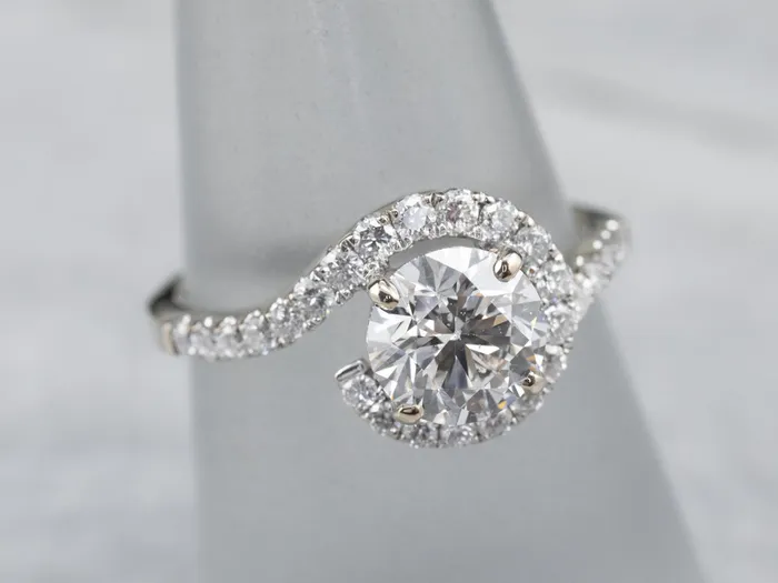 Rings Market Square Jewelers Modern GIA Round Brilliant Diamond Bypass Engagement Ring Rings Market Square Jewelers Modern GIA Round Brilliant Diamond Bypass Engagement Ring