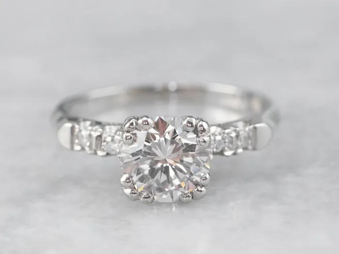Rings Market Square Jewelers Retro Era Round Brilliant GIA Diamond Engagement Ring Rings Market Square Jewelers Retro Era Round Brilliant GIA Diamond Engagement Ring