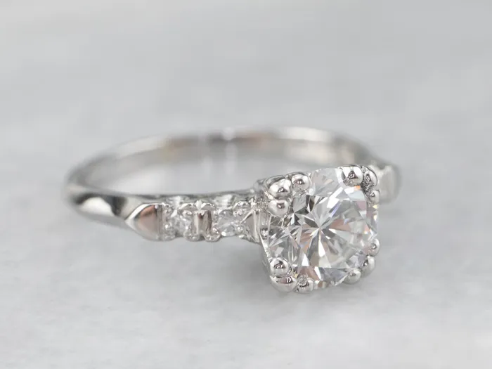 Rings Market Square Jewelers Retro Era Round Brilliant GIA Diamond Engagement Ring Rings Market Square Jewelers Retro Era Round Brilliant GIA Diamond Engagement Ring