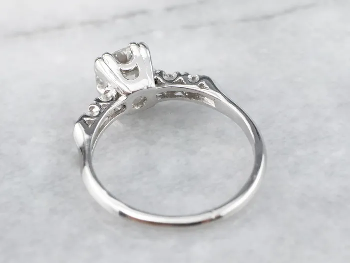 Rings Market Square Jewelers Retro Era Round Brilliant GIA Diamond Engagement Ring Rings Market Square Jewelers Retro Era Round Brilliant GIA Diamond Engagement Ring