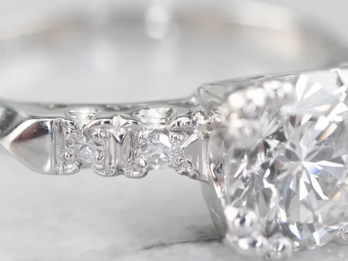 Rings Market Square Jewelers Retro Era Round Brilliant GIA Diamond Engagement Ring Rings Market Square Jewelers Retro Era Round Brilliant GIA Diamond Engagement Ring