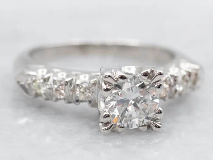 Rings Market Square Jewelers Retro Platinum Diamond Engagement Ring with Illusion Head Rings Market Square Jewelers Retro Platinum Diamond Engagement Ring with Illusion Head