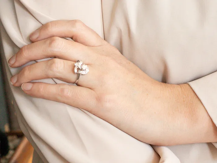 Rings Market Square Jewelers Textured White Gold Diamond Engagement Ring