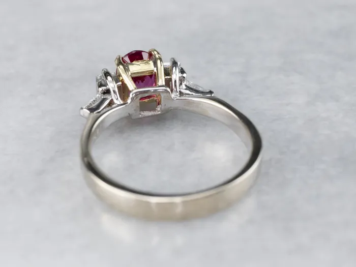 Rings Market Square Jewelers Two Tone 18K Gold Ruby and Diamond Ring Rings Market Square Jewelers Two Tone 18K Gold Ruby and Diamond Ring