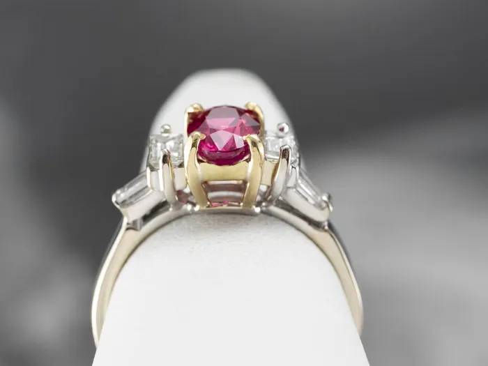 Rings Market Square Jewelers Two Tone 18K Gold Ruby and Diamond Ring Rings Market Square Jewelers Two Tone 18K Gold Ruby and Diamond Ring