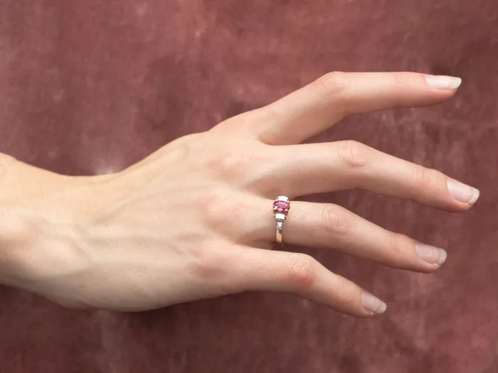 Rings Market Square Jewelers Two Tone 18K Gold Ruby and Diamond Ring Rings Market Square Jewelers Two Tone 18K Gold Ruby and Diamond Ring