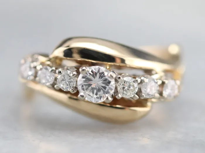 Rings Market Square Jewelers Vintage Diamond Bypass Ring