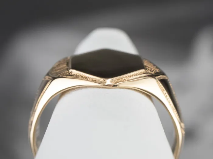 Rings Market Square Jewelers Vintage Gold Hexagonal Signet Ring Rings Market Square Jewelers Vintage Gold Hexagonal Signet Ring