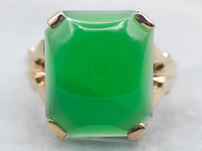 Rings Market Square Jewelers Yellow Gold Rectangle Cut Green Onyx Cabochon Solitaire Ring Rings Market Square Jewelers Yellow Gold Rectangle Cut Green Onyx Cabochon Solitaire Ring