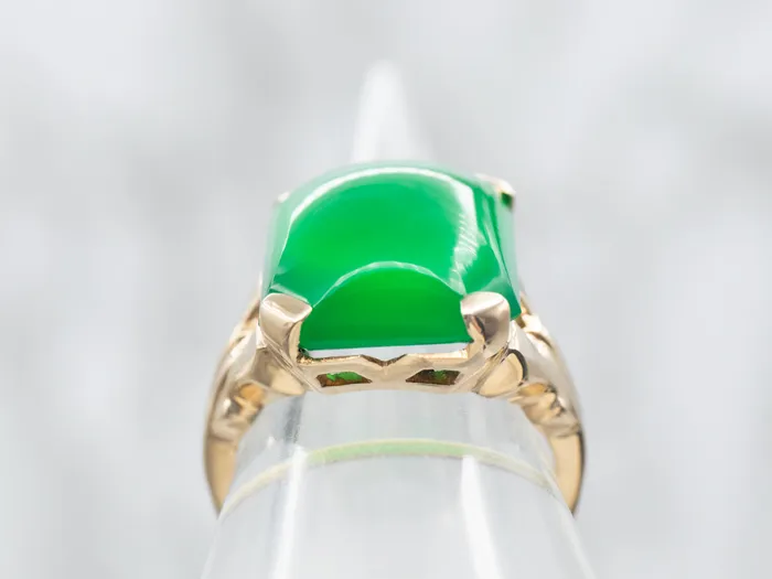 Rings Market Square Jewelers Yellow Gold Rectangle Cut Green Onyx Cabochon Solitaire Ring Rings Market Square Jewelers Yellow Gold Rectangle Cut Green Onyx Cabochon Solitaire Ring