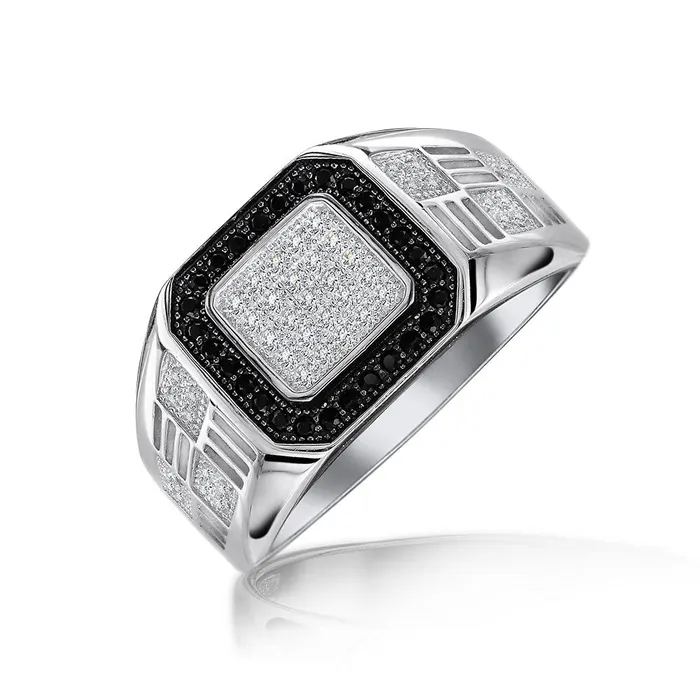 Rings Mens Stainless Steel Geometric Micro Pave Halo Square CZ Engagement Ring BlingJewelry Wholesale Rings Mens Stainless Steel Geometric Micro Pave Halo Square CZ Engagement Ring BlingJewelry Wholesale