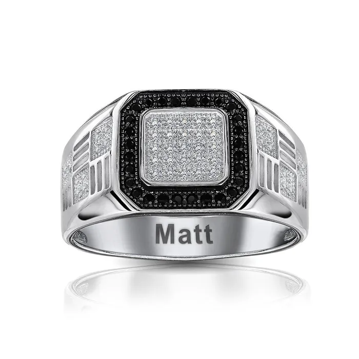 Rings Mens Stainless Steel Geometric Micro Pave Halo Square CZ Engagement Ring BlingJewelry Wholesale Rings Mens Stainless Steel Geometric Micro Pave Halo Square CZ Engagement Ring BlingJewelry Wholesale