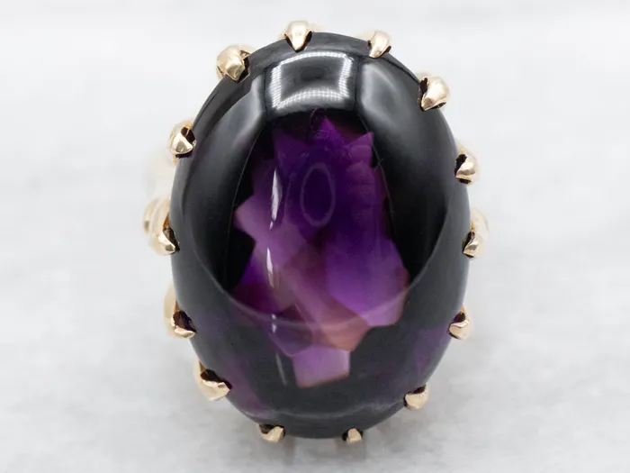 Rings MidCentury Amethyst Cabochon Cocktail Ring Market Square Jewelers