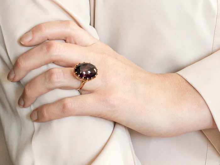 Rings MidCentury Amethyst Cabochon Cocktail Ring Market Square Jewelers Rings MidCentury Amethyst Cabochon Cocktail Ring Market Square Jewelers