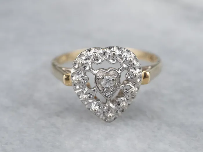 Rings MSJ Office Diamond Heart Halo Ring