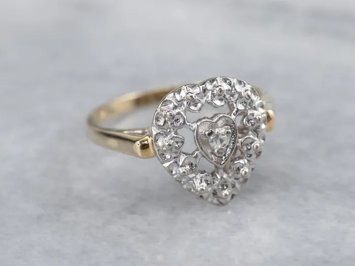 Rings MSJ Office Diamond Heart Halo Ring Rings MSJ Office Diamond Heart Halo Ring
