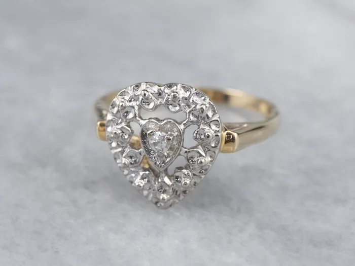 Rings MSJ Office Diamond Heart Halo Ring Rings MSJ Office Diamond Heart Halo Ring