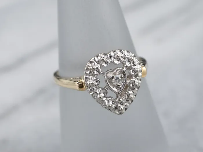 Rings MSJ Office Diamond Heart Halo Ring Rings MSJ Office Diamond Heart Halo Ring