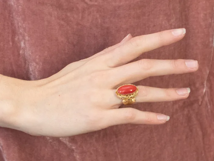Rings Ornate Coral 18K Gold Statement Ring Market Square Jewelers Rings Ornate Coral 18K Gold Statement Ring Market Square Jewelers
