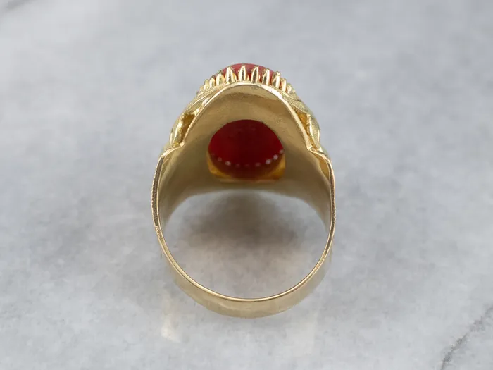 Rings Ornate Coral 18K Gold Statement Ring Market Square Jewelers Rings Ornate Coral 18K Gold Statement Ring Market Square Jewelers
