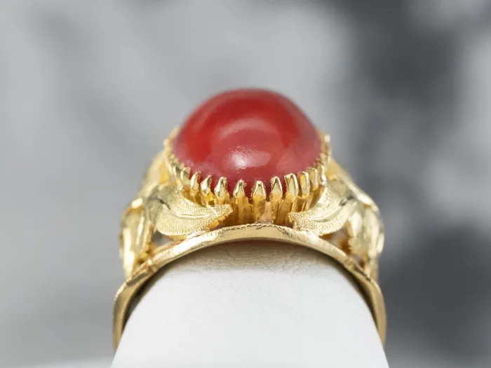 Rings Ornate Coral 18K Gold Statement Ring Market Square Jewelers Rings Ornate Coral 18K Gold Statement Ring Market Square Jewelers