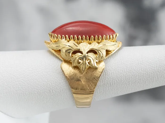 Rings Ornate Coral 18K Gold Statement Ring Market Square Jewelers Rings Ornate Coral 18K Gold Statement Ring Market Square Jewelers