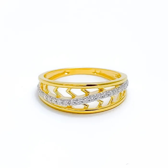 Rings Ritzy Contemporary Diamond 18k Gold Ring Andaaz Jewelers