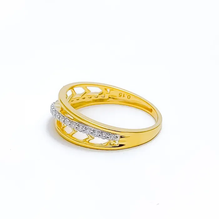 Rings Ritzy Contemporary Diamond 18k Gold Ring Andaaz Jewelers