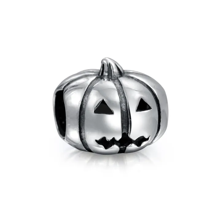 Rings Spooky Halloween Pumpkin Charm Bead in Oxidized Sterling Silver for Bracelets BlingJewelry Wholesale Rings Spooky Halloween Pumpkin Charm Bead in Oxidized Sterling Silver for Bracelets BlingJewelry Wholesale