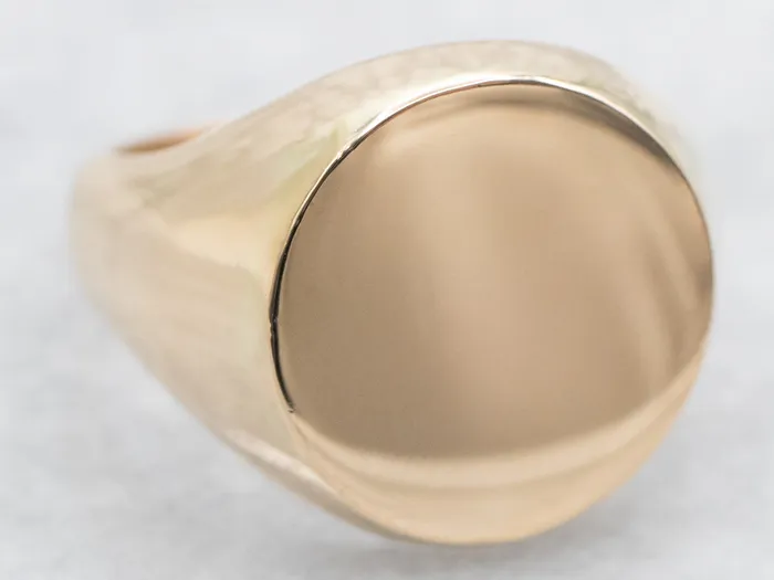 Rings Yellow Gold Plain Signet Ring with Round Top Market Square Jewelers Rings Yellow Gold Plain Signet Ring with Round Top Market Square Jewelers