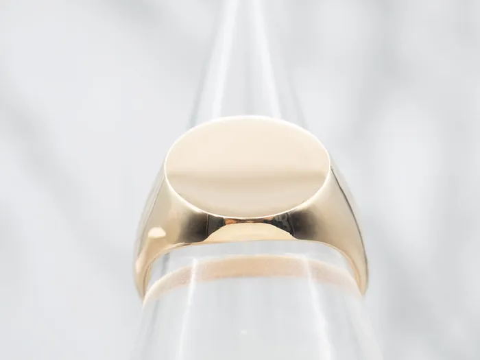 Rings Yellow Gold Plain Signet Ring with Round Top Market Square Jewelers Rings Yellow Gold Plain Signet Ring with Round Top Market Square Jewelers