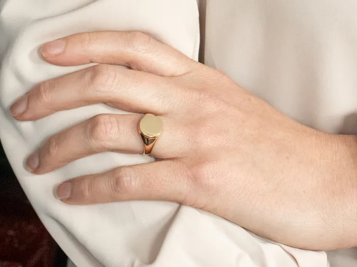 Rings Yellow Gold Plain Signet Ring with Round Top Market Square Jewelers Rings Yellow Gold Plain Signet Ring with Round Top Market Square Jewelers