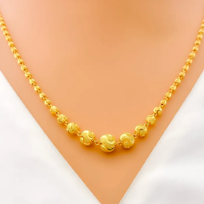 Rippled Textured 22k Gold Lara Necklace Set Andaaz Jewelers Necklaces