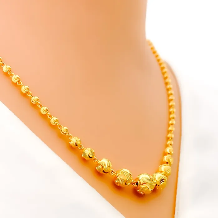 Rippled Textured 22k Gold Lara Necklace Set Andaaz Jewelers Necklaces