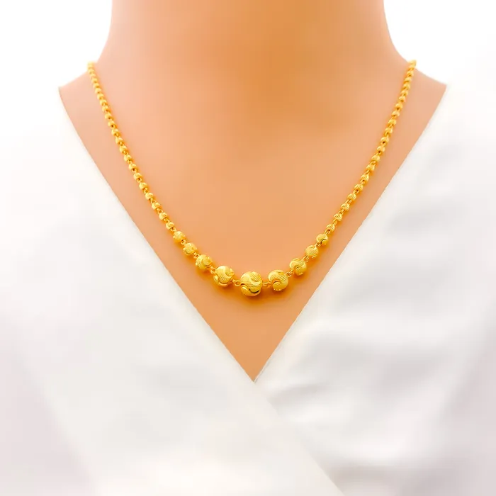 Rippled Textured 22k Gold Lara Necklace Set Andaaz Jewelers Necklaces