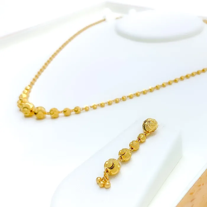 Rippled Textured 22k Gold Lara Necklace Set Andaaz Jewelers Necklaces