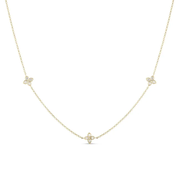 Roberto Coin Necklaces Roberto Coin Love by the Inch 3 Station Flower Necklace Roberto Coin Necklaces Roberto Coin Love by the Inch 3 Station Flower Necklace