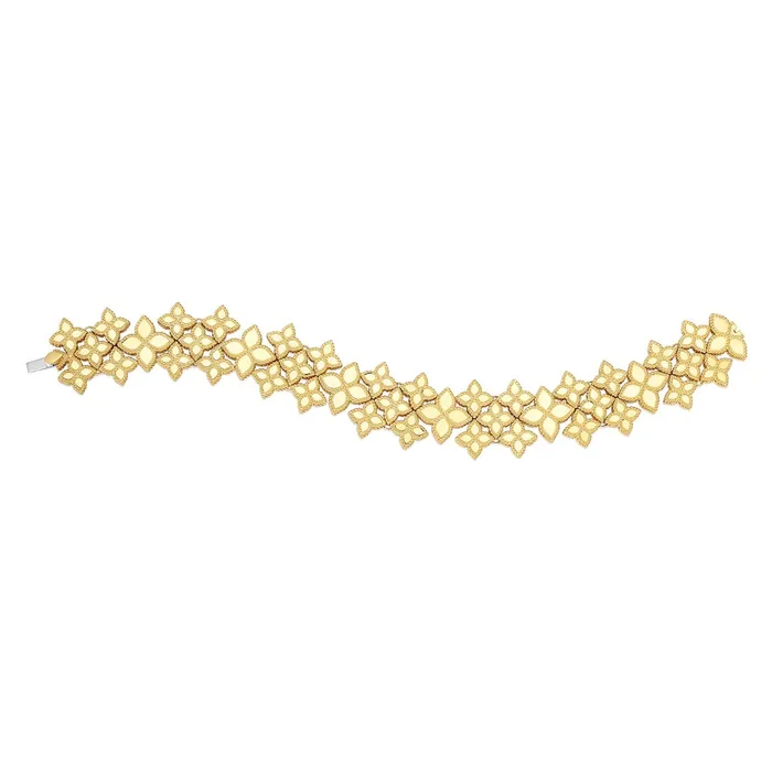 Roberto Coin Princess Flower Wide Link Bracelet Roberto Coin Bracelets