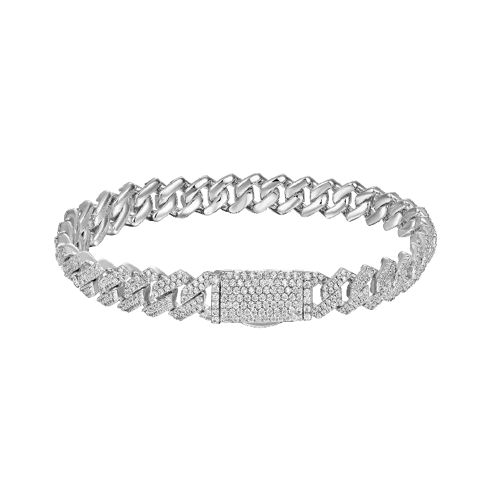 Round Cut Prong Cuban Link Bracelet aporro Bracelets