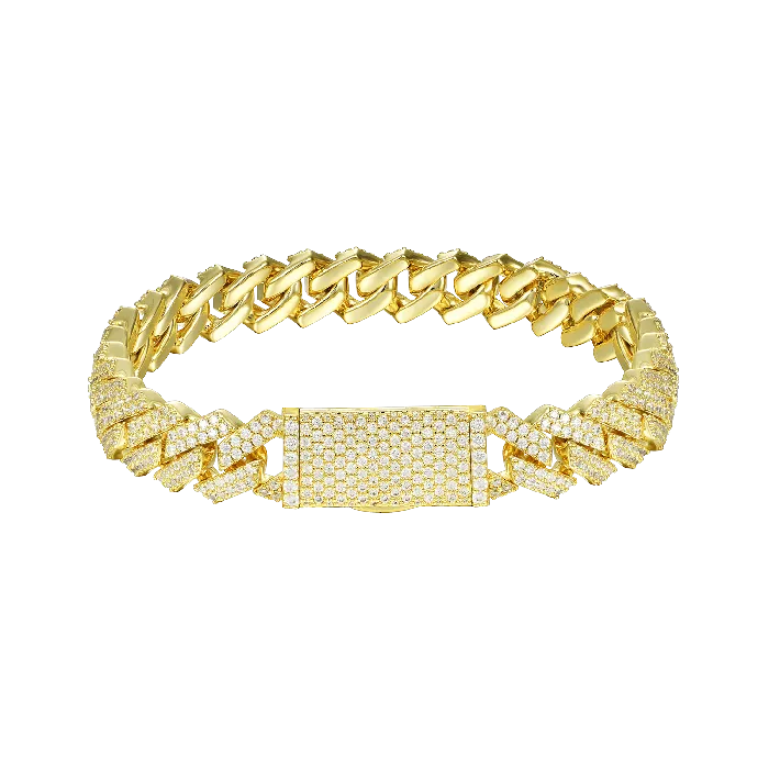 Round Cut Prong Cuban Link Bracelet aporro Bracelets