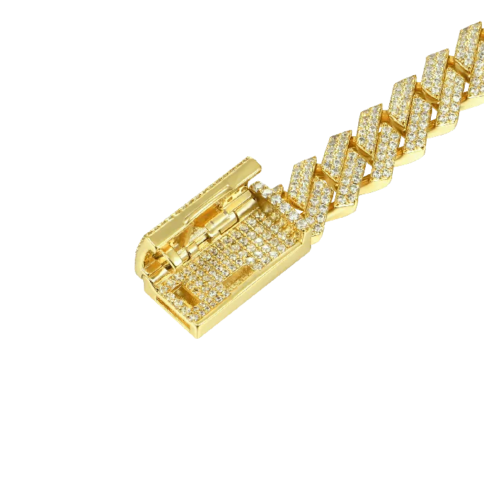 Round Cut Prong Cuban Link Bracelet aporro Bracelets