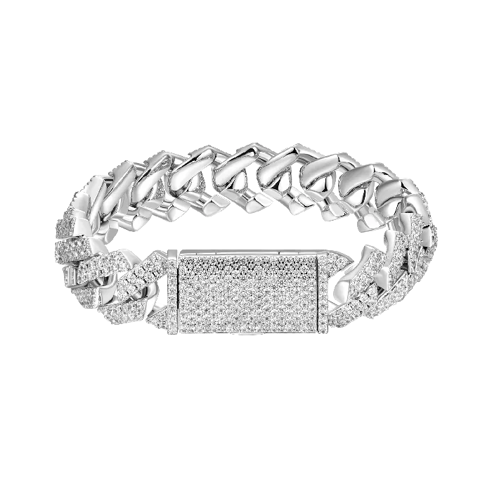 Round Cut Prong Cuban Link Bracelet aporro Bracelets