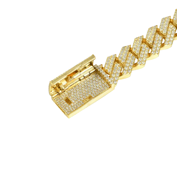 Round Cut Prong Cuban Link Bracelet aporro Bracelets