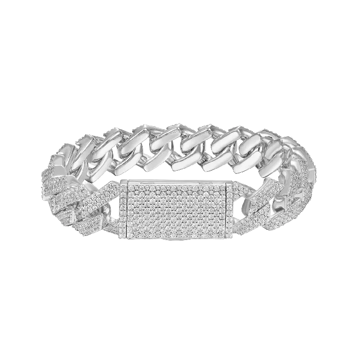 Round Cut Prong Cuban Link Bracelet aporro Bracelets