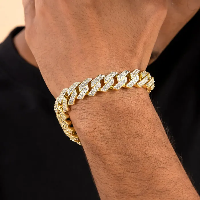 Round Cut Prong Cuban Link Bracelet aporro Bracelets