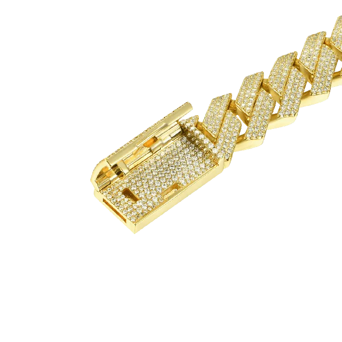 Round Cut Prong Cuban Link Bracelet aporro Bracelets