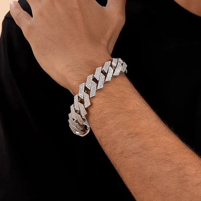 Round Cut Prong Cuban Link Bracelet aporro Bracelets