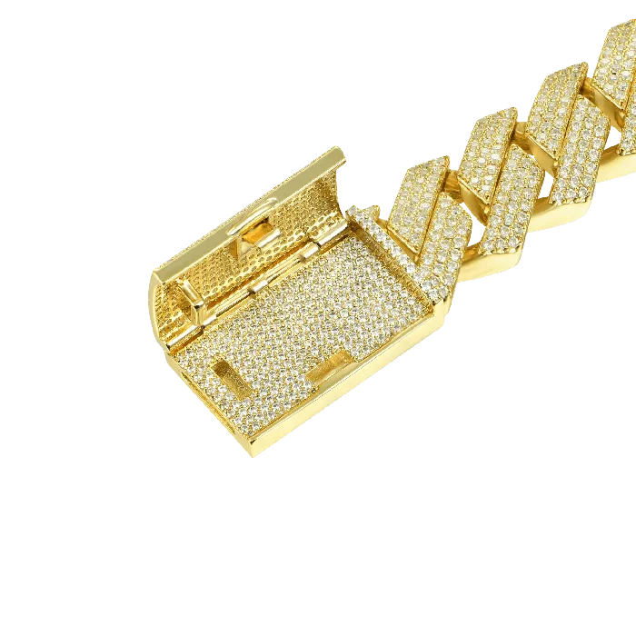 Round Cut Prong Cuban Link Bracelet aporro Bracelets